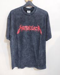 Metallica Model Oversize Yıkamalı Kumaş Tshirt