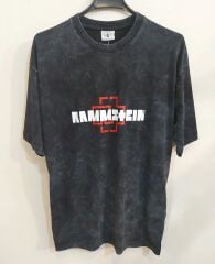 Rammstein Model  Oversize Yıkamalı Kumaş Tshirt
