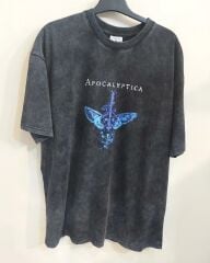 Apocalyptica Oversize Yıkamalı Kumaş Tshirt