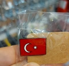 Türk Bayrağı Metal Rozet