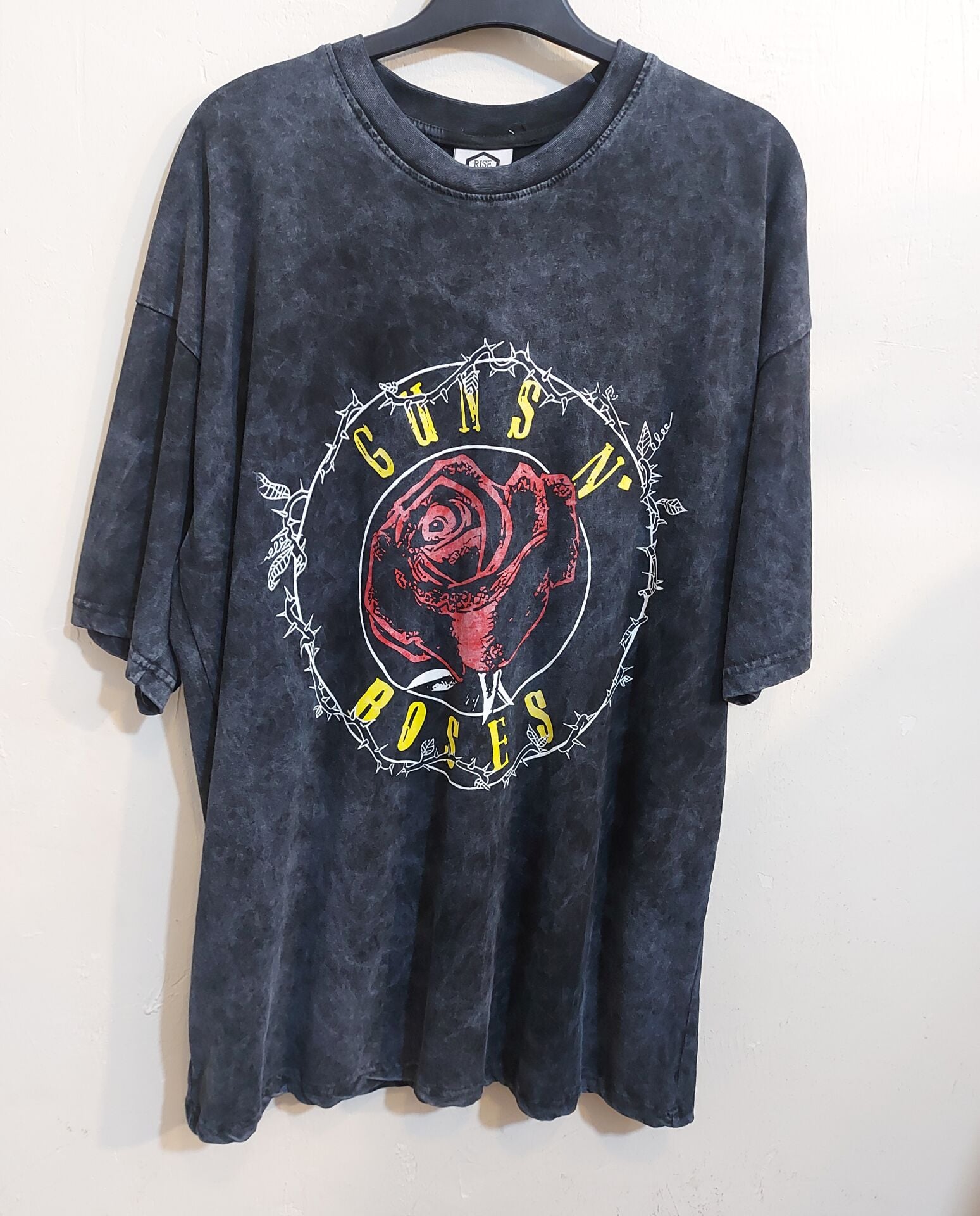 Guns N Roses Yıkamalı Kumaş Oversize Tshirt