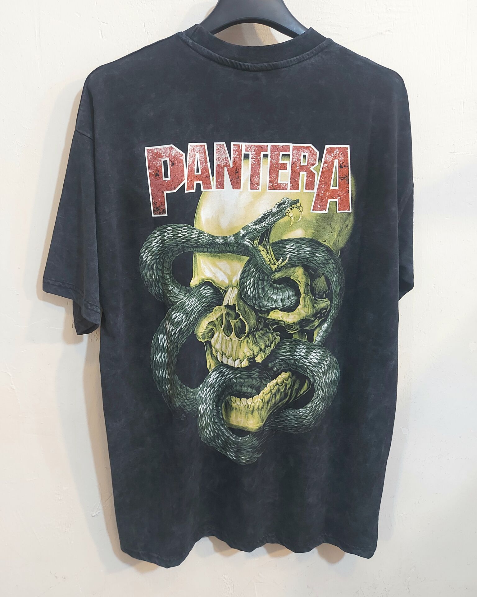 Oversize Yıkamalı Kumaş Pantera Tshirt
