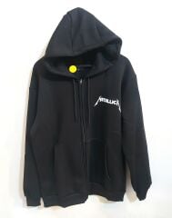 Metallica 3 İplik Şardonlu Fermuarlı Sweatshirt