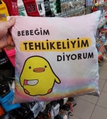 Belalı Civciv Kare Yastık