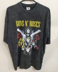 Guns N Roses Oversize Yıkamalı Kumaş Tshirt