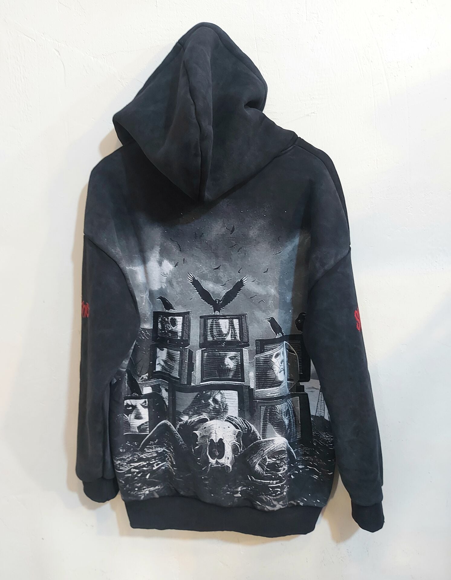 Slipknot 3 İplik Yıkamalı Kumaş Fermuarlı Sweatshirt