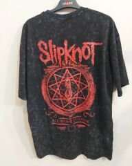 Slipknot Oversize Yıkamalı Kumaş Tshirt
