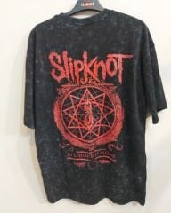 Slipknot Oversize Yıkamalı Kumaş Tshirt