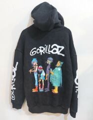 Gorillaz 3 İplik Yıkamalı Kumaş Fermuarlı Sweatshirt