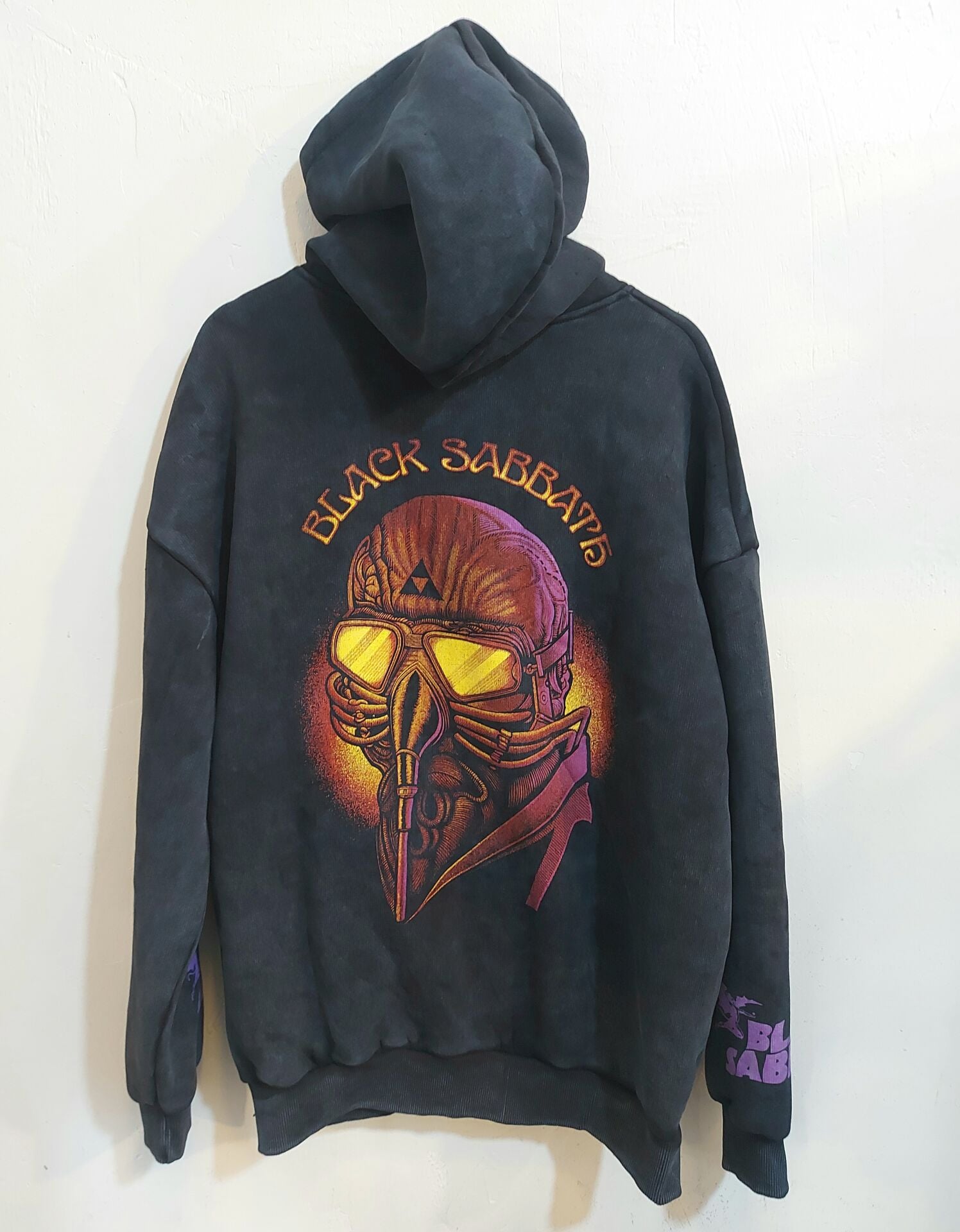 Black Sabbath 3 İplik Yıkamalı Kumaş Fermuarlı Sweatshirt