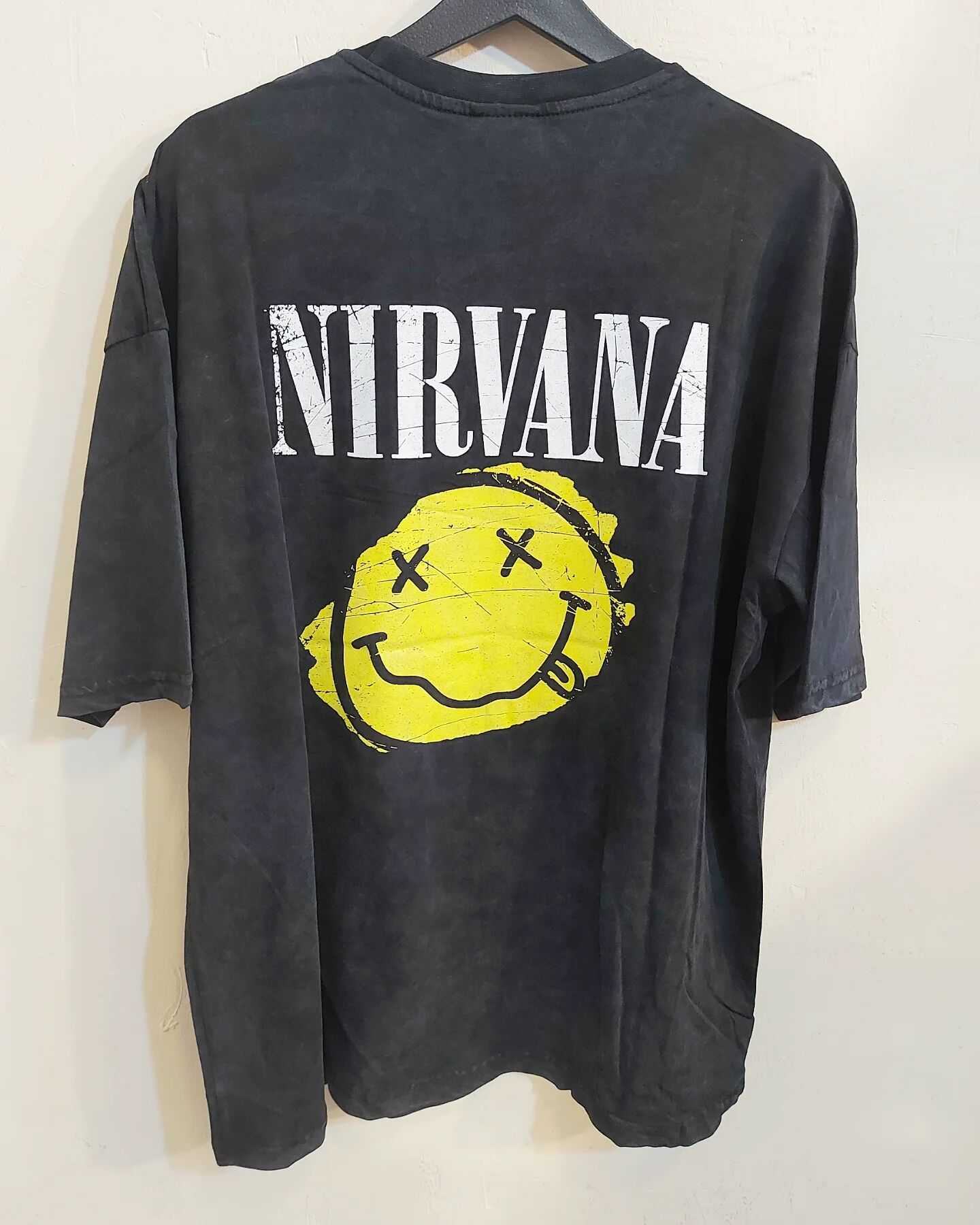 Nirvana Oversize Yıkamalı Kumaş Tshirt