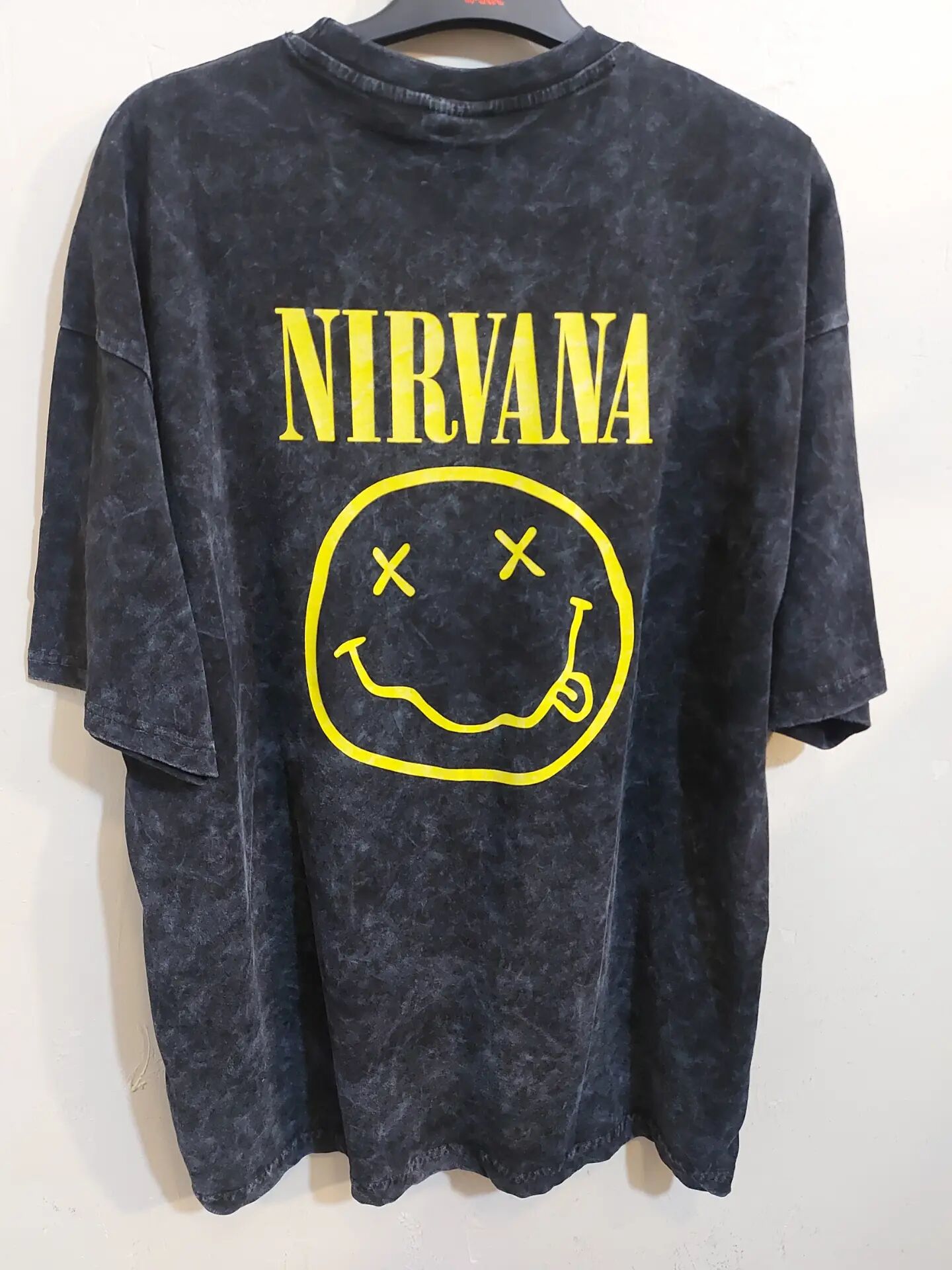 Nirvana Oversize Yıkamalı Kumaş Tshirt