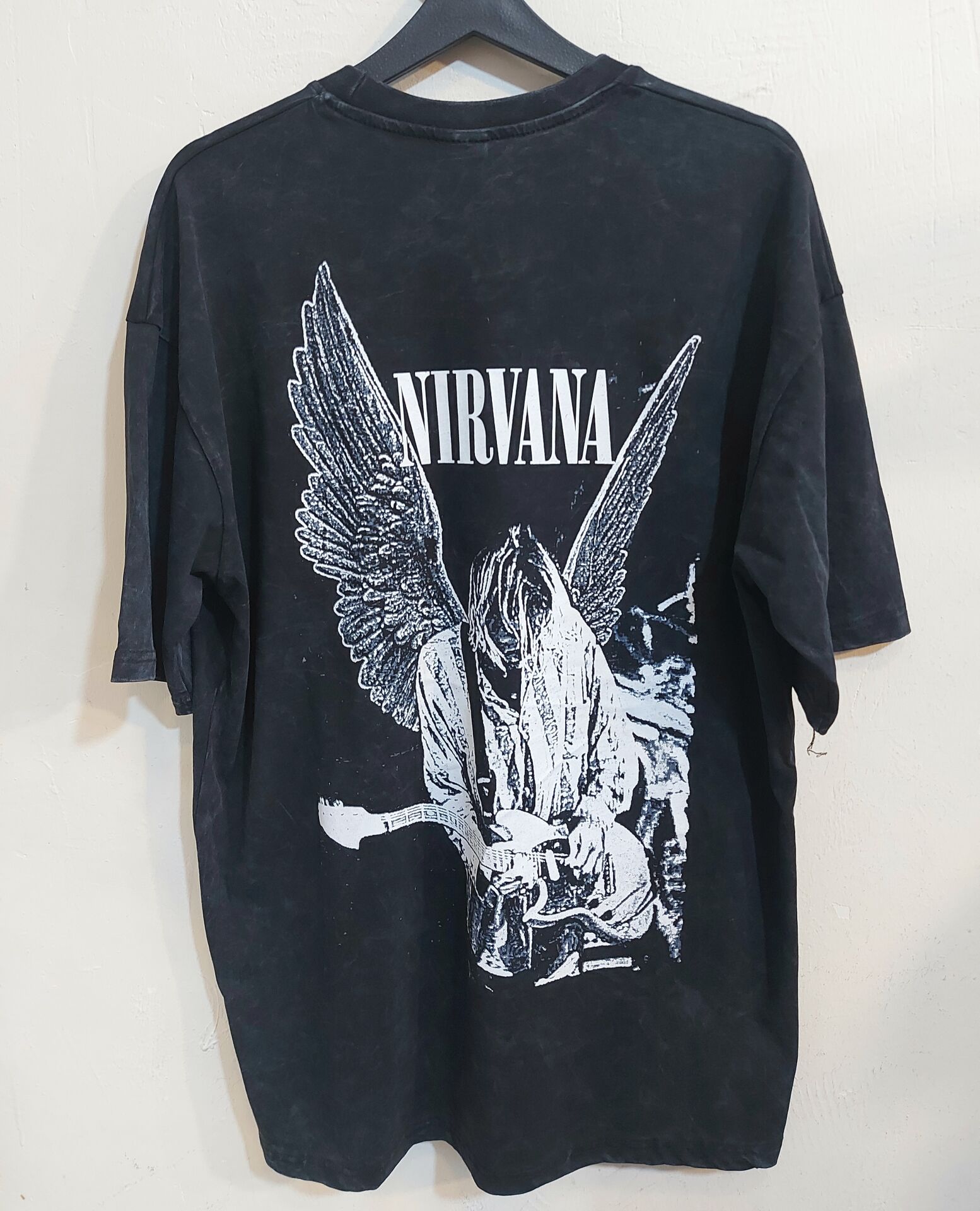 Nirvana Oversize Yıkamalı Kumaş Tshirt