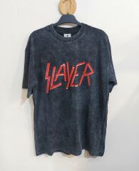 Slayer Oversize Yıkamalı Kumaş Tshirt
