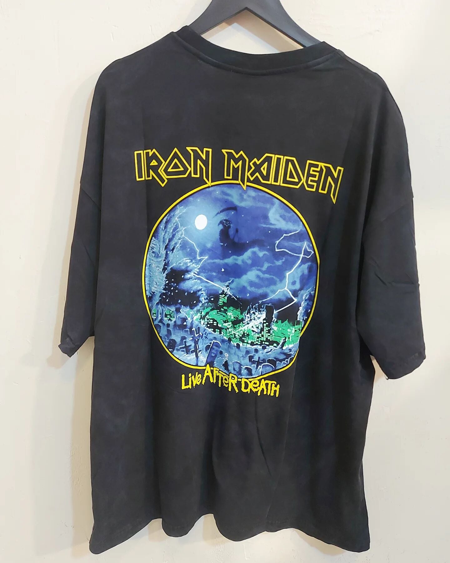 İron Maiden Oversize Yıkamalı Kumaş Tshirt