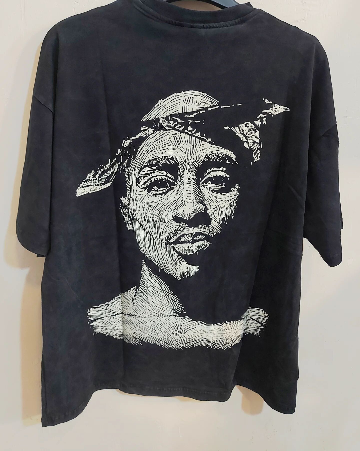 Tupac Oversize Yıkamalı Kumaş Tshirt