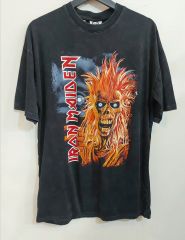 Oversize Yıkamalı Kumaş İron Maiden T-shirt
