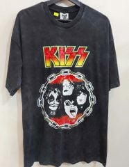 Kiss Oversize Yıkamalı Kumaş T-shirt