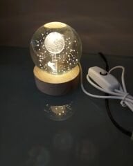 Usb Kablolu Işıklı Cam Küre