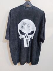 Punisher Oversize Yıkamalı Kumaş Tshirt
