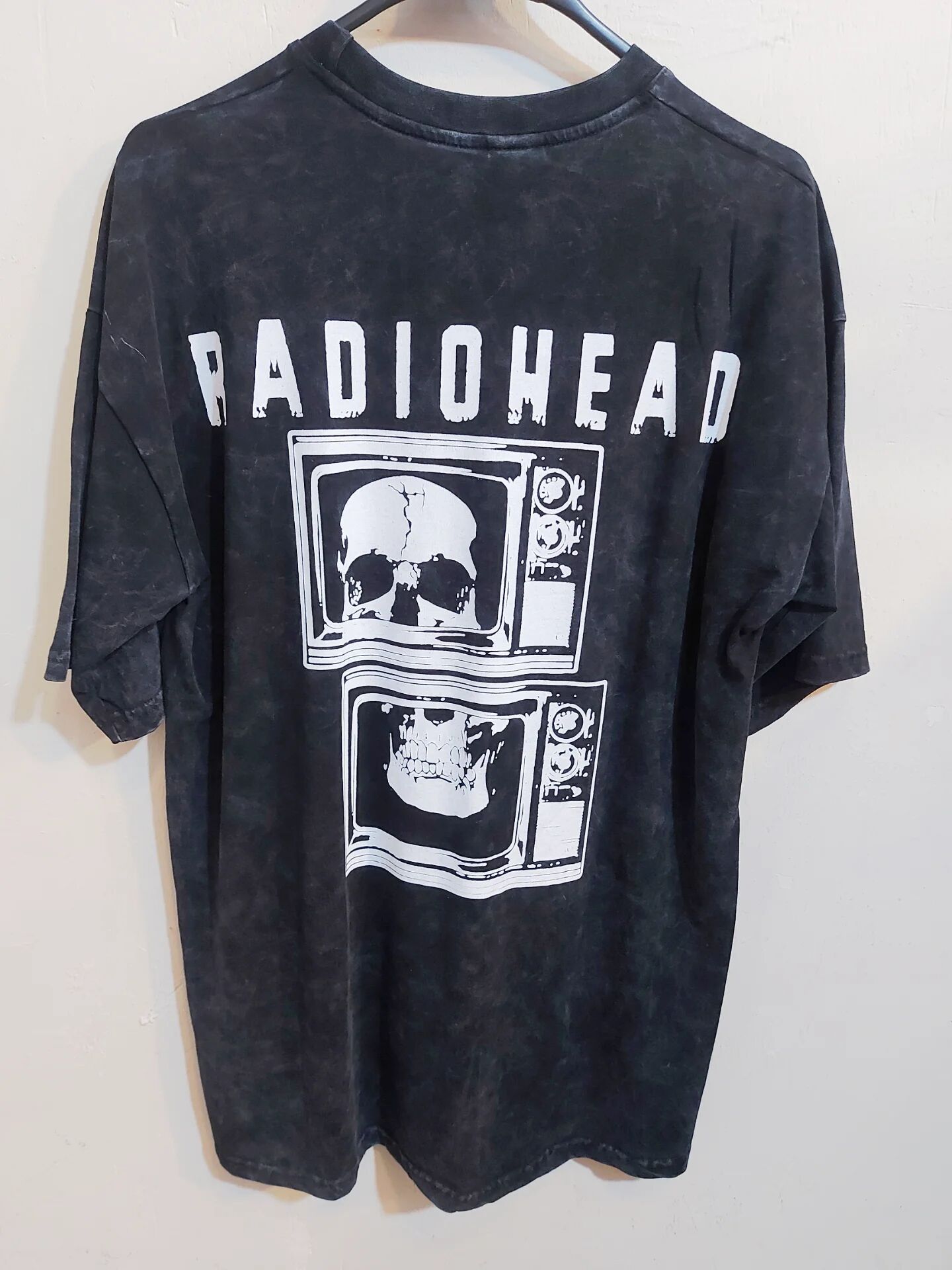 Radio Head Oversize Yıkamalı Kumaş Tshirt