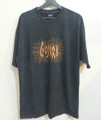 Oversize Yıkamalı Kumaş Gojira Tshirt