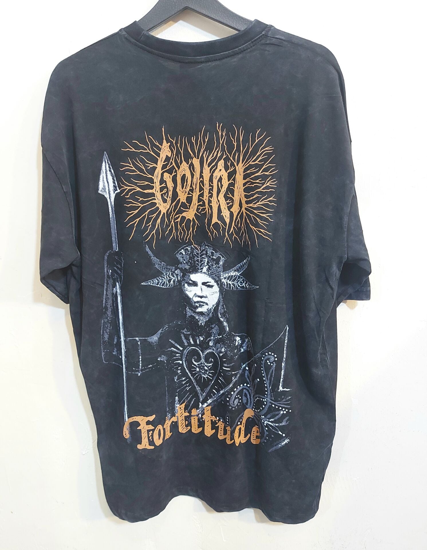 Oversize Yıkamalı Kumaş Gojira Tshirt