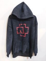 Rammstein Yıkamalı Kumaş Oversize Swearshirt