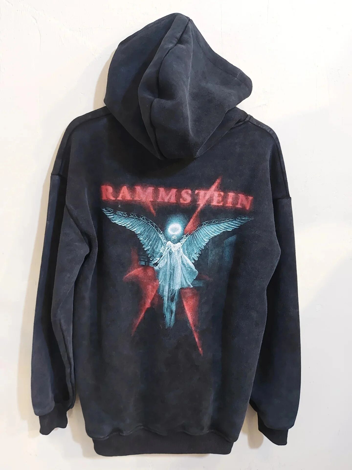 Rammstein Yıkamalı Kumaş Oversize Swearshirt