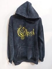 Opeth Yıkamalı Kumaş Oversize Sweatshirt